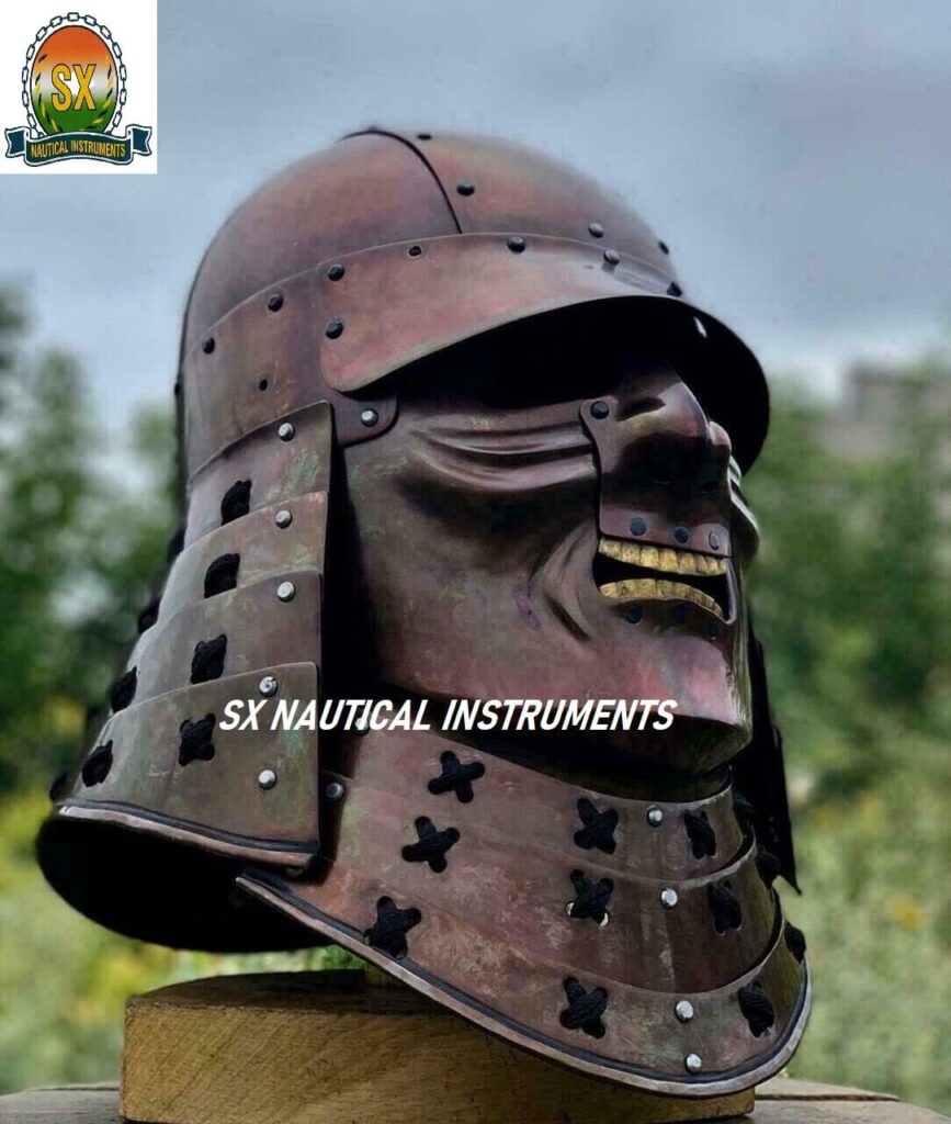 SX NAUTICAL INSTRUMENTS Medieval Steel Samurai Armor Helmet Halloween Cosplay Costume (ANTIQUE COPPER FINISH)