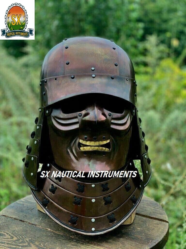 SX NAUTICAL INSTRUMENTS Medieval Steel Samurai Armor Helmet Halloween Cosplay Costume (ANTIQUE COPPER FINISH)