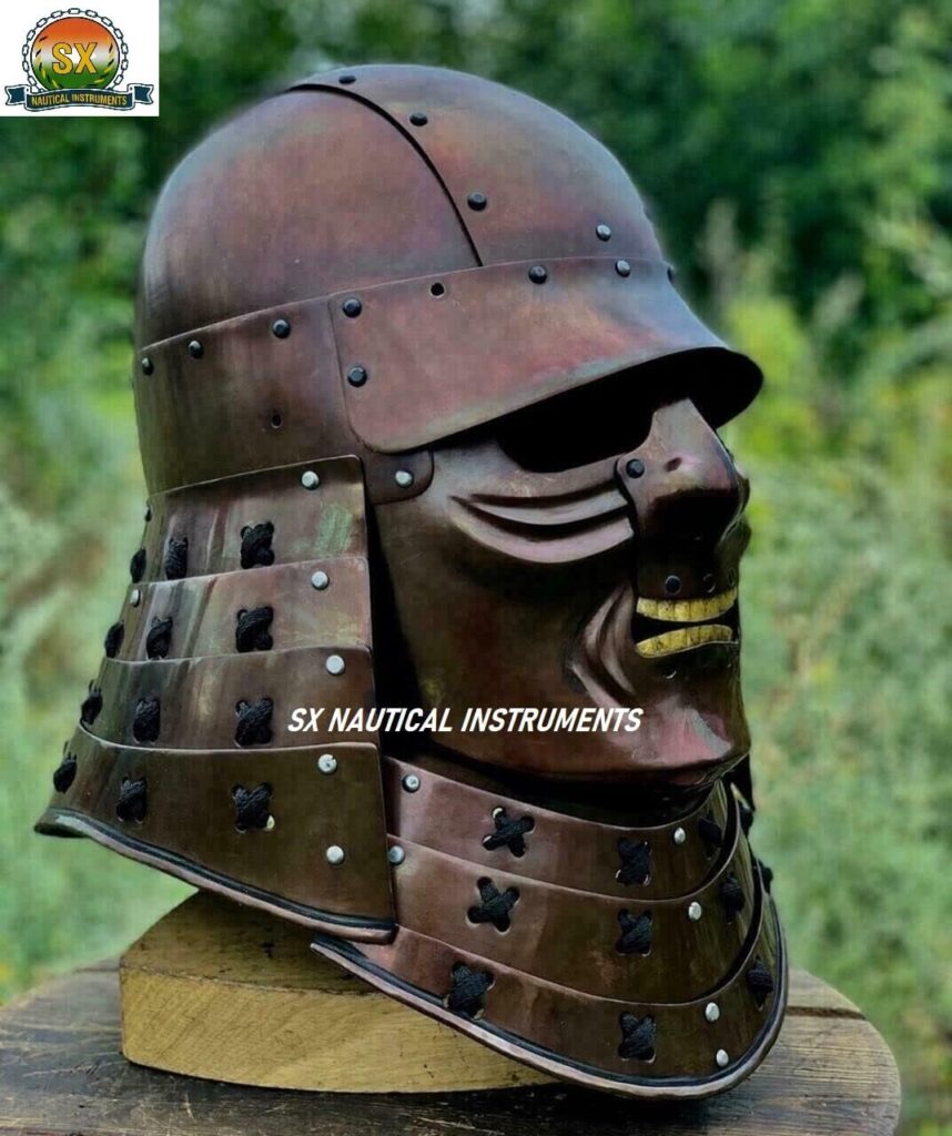 SX NAUTICAL INSTRUMENTS Medieval Steel Samurai Armor Helmet Halloween Cosplay Costume (ANTIQUE COPPER FINISH)