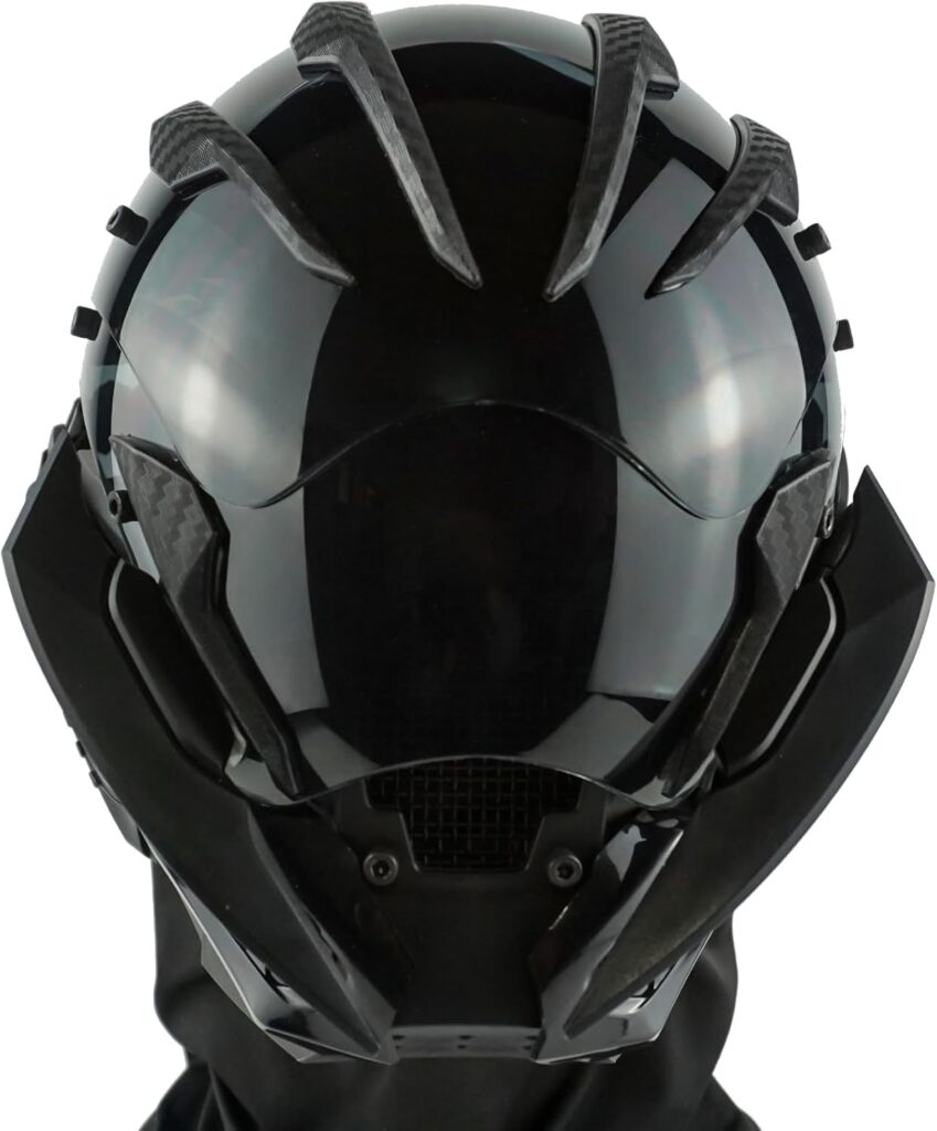 Cyberpunk Gothic Mask Helmet for Adult, Mechanical Sci-fi Gear Cosplay Costume Accessory Samurai Helmet, Futuristic Helmet