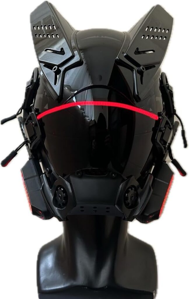 Cyberpunk Mask Futuristic Techwear Helmet Cosplay Sci Fi Led Mask For Party Music Festival Halloween