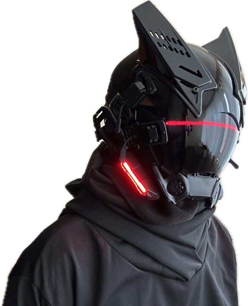 Cyberpunk Mask Futuristic Techwear Helmet Cosplay Sci Fi Led Mask For Party Music Festival Halloween