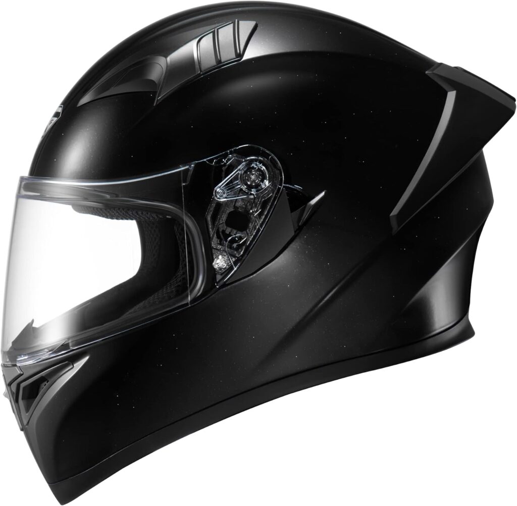 Full Face Motorcycle Helmet with Internal Tinted Visor  DOT Approved for Moped ATV Cruiser Scooter (Samurai Spirit, Medium)
