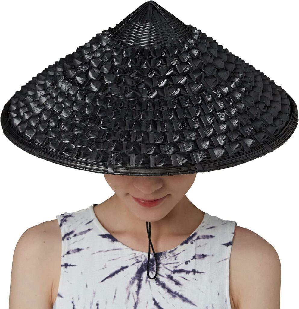 Handmade Japan Samurai Hat Bamboo Hat Cosplay Knight Black