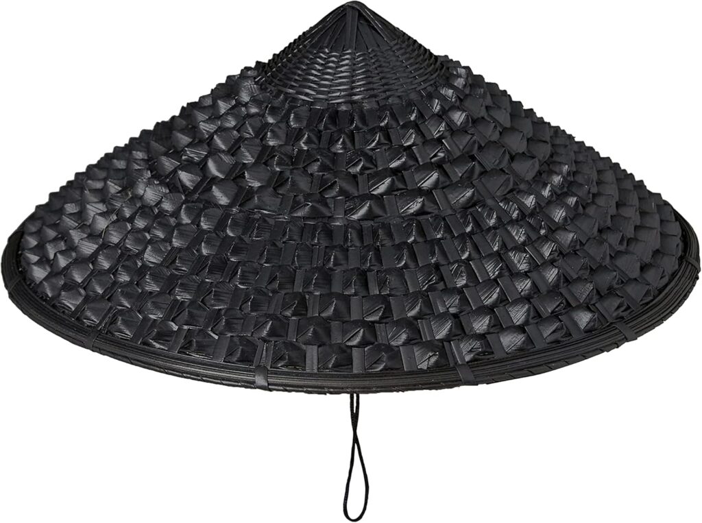 Handmade Japan Samurai Hat Bamboo Hat Cosplay Knight Black