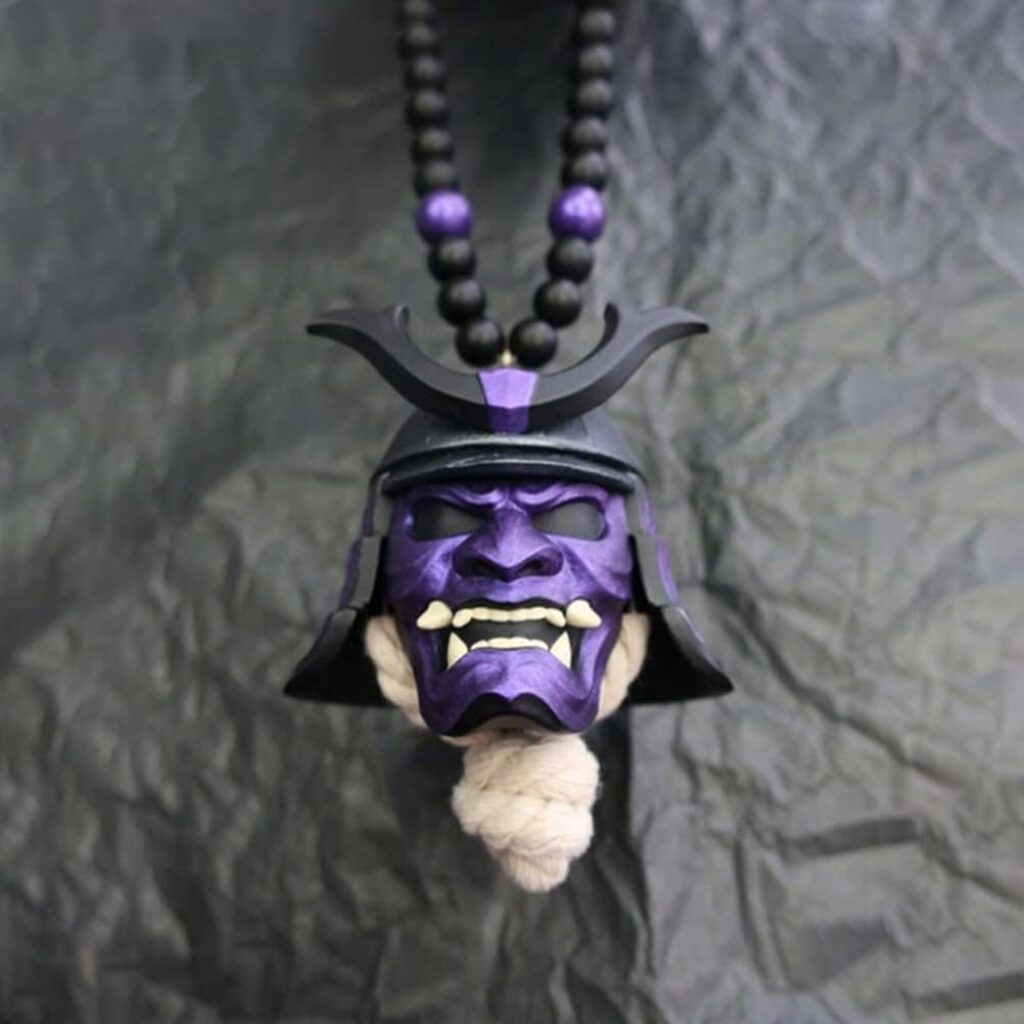 Hannya Japanese Oni Samurai Helmet Pendant - Car Rearview Mirror Fashion Decoration Accessory