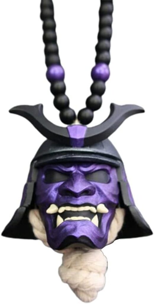 Hannya Japanese Oni Samurai Helmet Pendant - Car Rearview Mirror Fashion Decoration Accessory