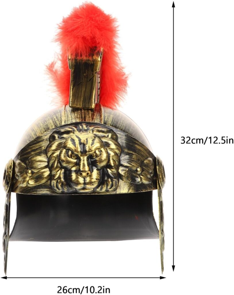 Holibanna 3pcs Medieval Knight Soldier Warriors Costume Helmet Samurai Hat Roman Helmet Ancient Roman Spartans Gladiator Helmet Costume Accessory Trojan Helmet Greek Costume Golden