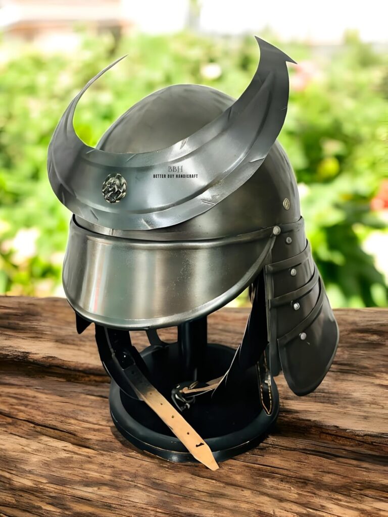 Medieval Samurai Helmet 18GA Knight Helmet Replica LARP Japanese Armor Helmet by Better Buy Handicraft
