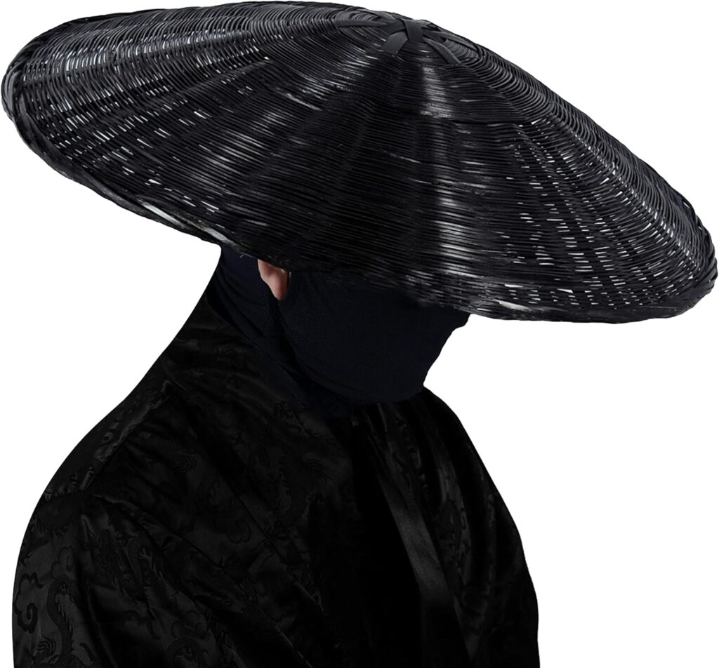 Samurai Hat Swordsman Cosplay Chinese Bamboo Hat Japanese Hat Asian Hat Dia.21 Inches Depth 4 inches