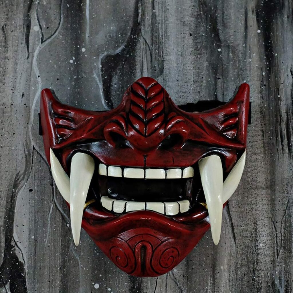 Samurai Oni Mask for Paintball Airsoft Gun Halloween Costume Ninja Cosplay Bushido Armor Sword Motorcycle Helmet D500