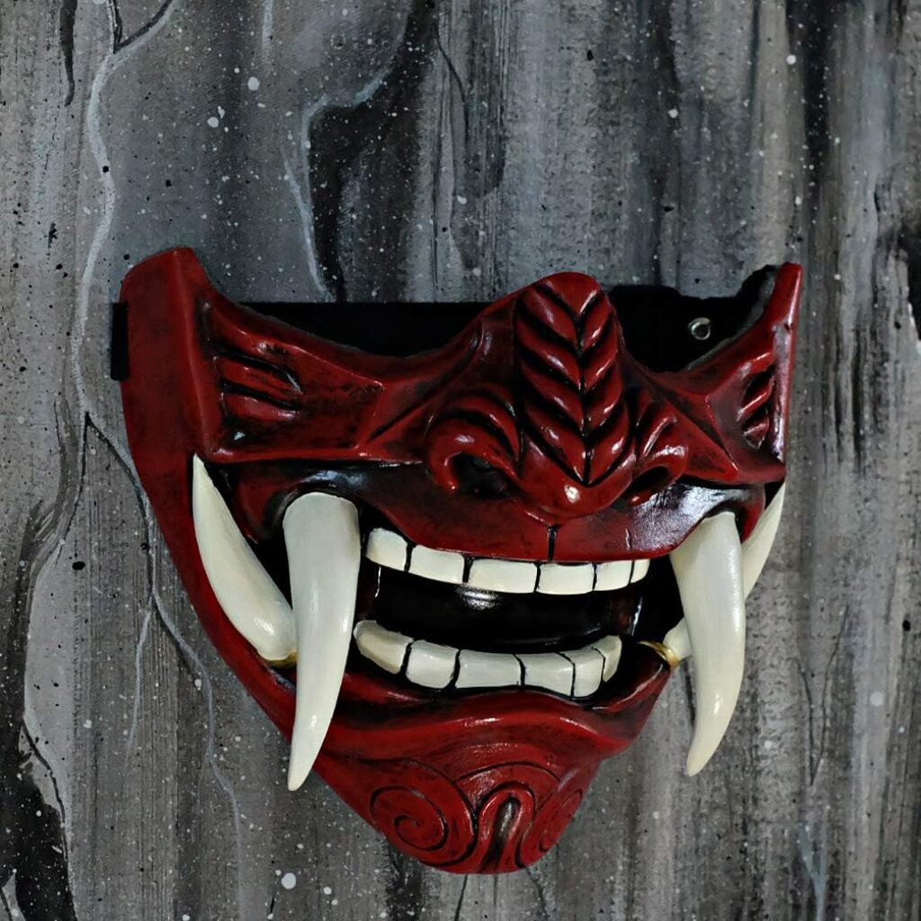 Samurai Oni Mask for Paintball Airsoft Gun Halloween Costume Ninja Cosplay Bushido Armor Sword Motorcycle Helmet D500