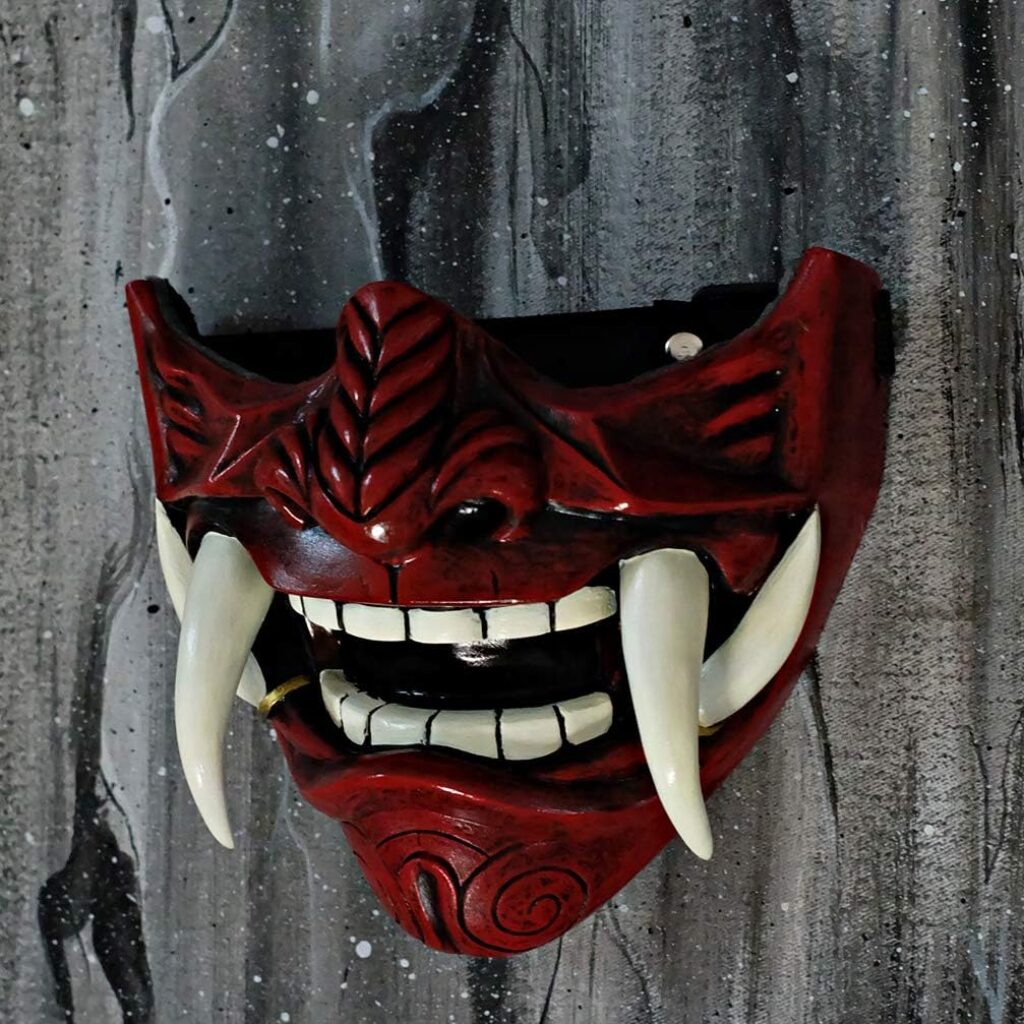 Samurai Oni Mask for Paintball Airsoft Gun Halloween Costume Ninja Cosplay Bushido Armor Sword Motorcycle Helmet D500