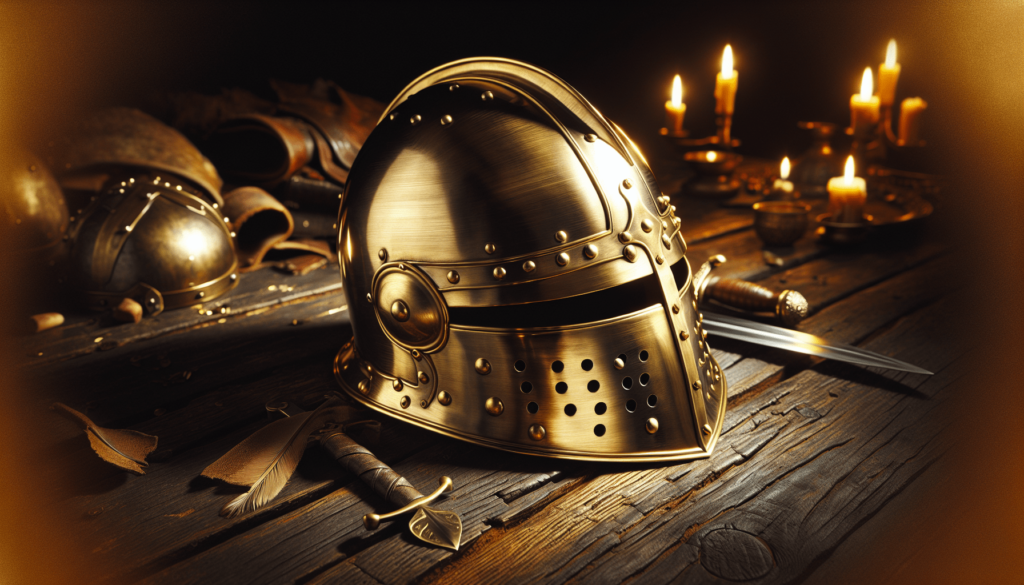 Szco Supplies 14” Decorative Barrel Brass Helm Crusader Helmet (910902)