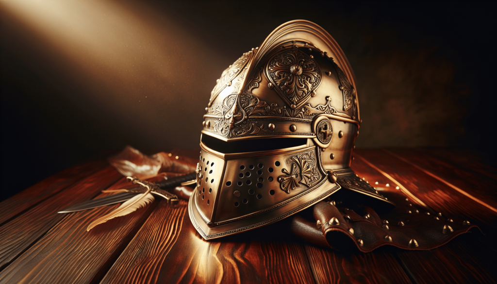 Szco Supplies 14” Decorative Barrel Brass Helm Crusader Helmet (910902)