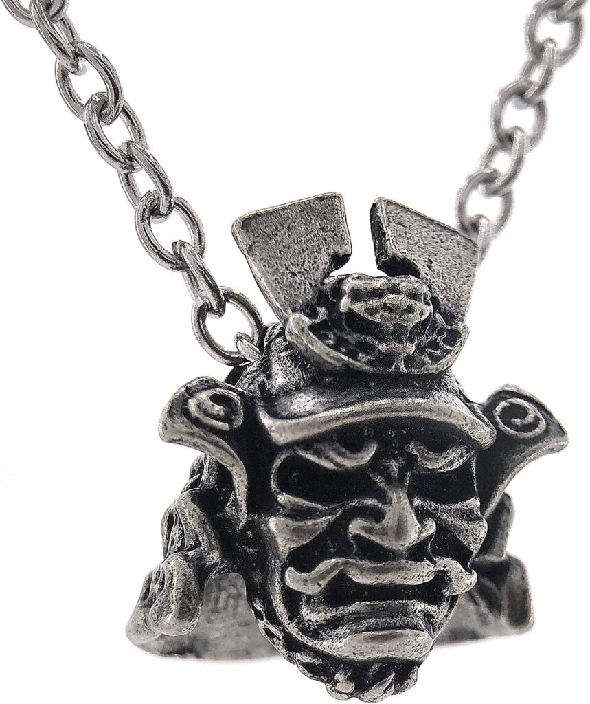 Wchama Japanese Samurai Shogun Helmet Mask Necklace Armor Ghost Tsushima Good Luck Charm Necklaces